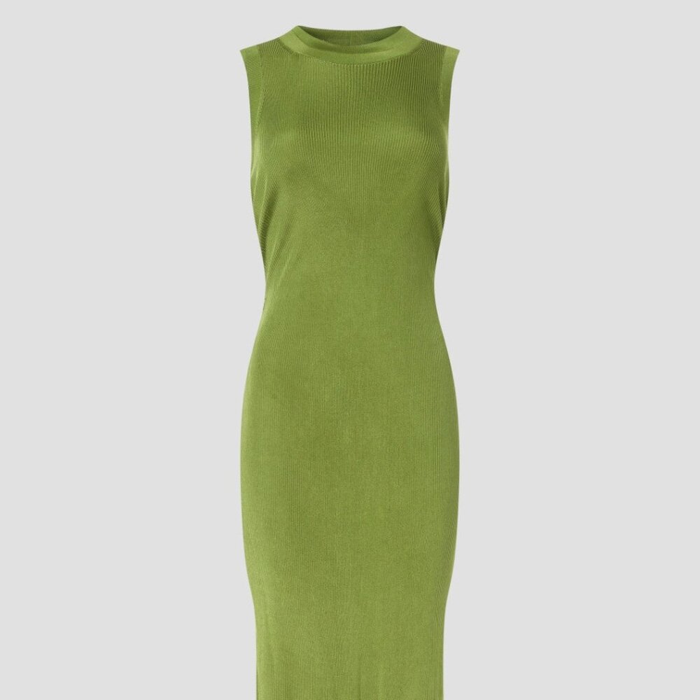Atlein Green Knit Midi Dress, M - Picture 4 of 14